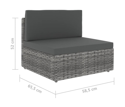10-Daļīgs Dārza Atpūtas Mēbeļu Komplekts, Pelēka Pe Rotangpalma Vidaxl