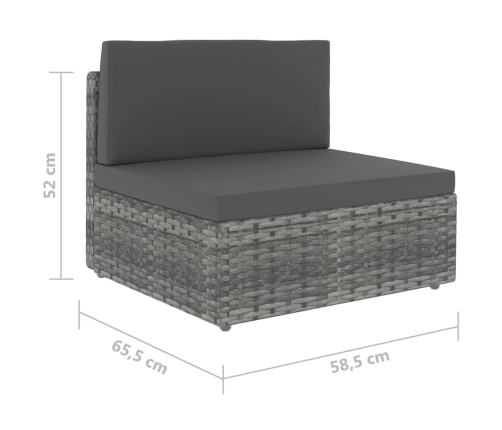 12-Daļīgs Dārza Atpūtas Mēbeļu Komplekts, Pelēka Pe Rotangpalma Vidaxl