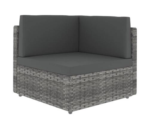 10-Daļīgs Dārza Atpūtas Mēbeļu Komplekts, Pelēka Pe Rotangpalma Vidaxl