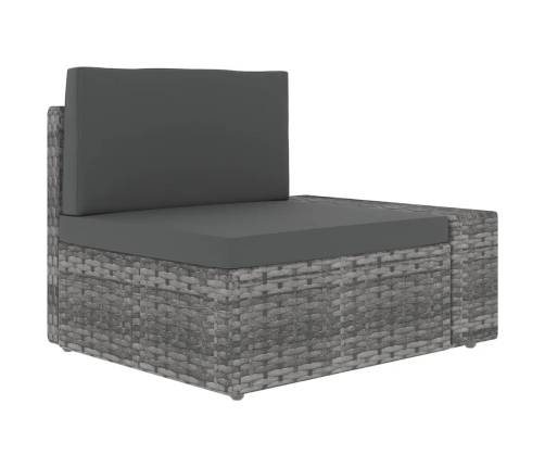 11-Daļīgs Dārza Atpūtas Mēbeļu Komplekts, Pelēka Pe Rotangpalma Vidaxl