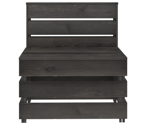 vidaXL vidējais dārza palešu dīvāns, pelēks, impregnēts priedes koks