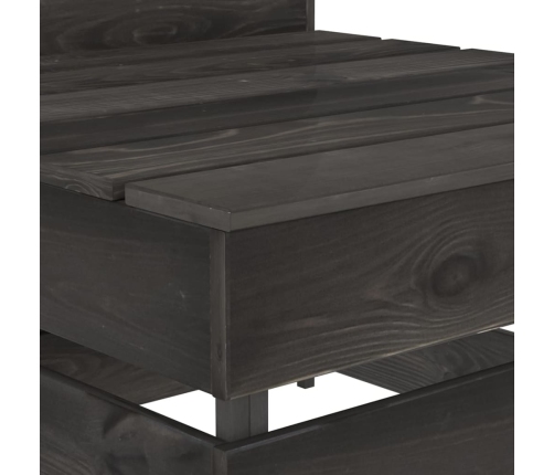 vidaXL vidējais dārza palešu dīvāns, pelēks, impregnēts priedes koks