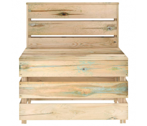 vidaXL vidējais dārza palešu dīvāns, impregnēts priedes koks