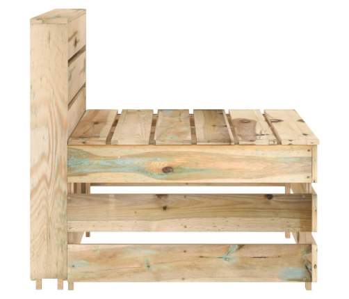 vidaXL vidējais dārza palešu dīvāns, impregnēts priedes koks