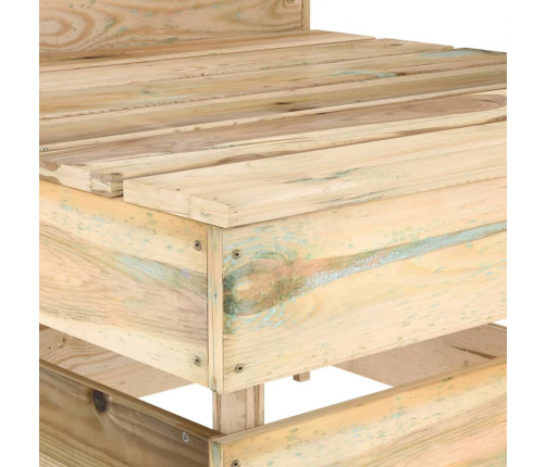 vidaXL vidējais dārza palešu dīvāns, impregnēts priedes koks