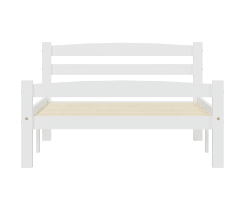 vidaXL gultas rāmis, balts, priedes masīvkoks, 90x200 cm
