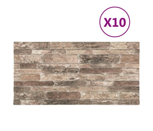 vidaXL 3D sienas paneļi, 10 gab., daudzkrāsainu ķieģeļu dizains, EPS