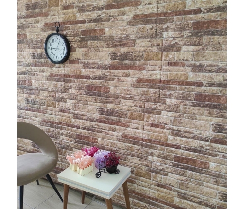 vidaXL 3D sienas paneļi, 10 gab., daudzkrāsainu ķieģeļu dizains, EPS