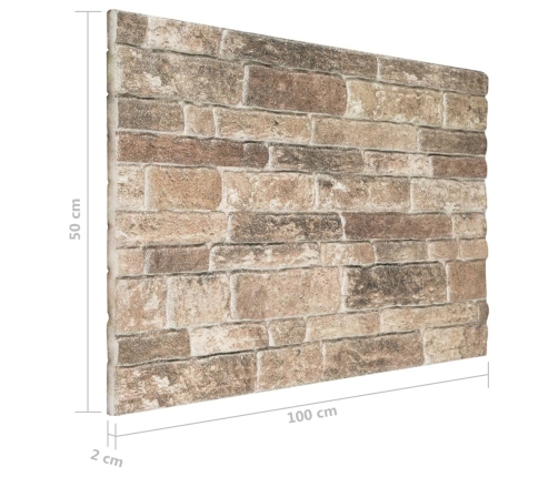 vidaXL 3D sienas paneļi, 10 gab., daudzkrāsainu ķieģeļu dizains, EPS