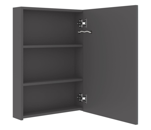 vidaXL vannasistabas skapītis ar spoguli un LED, 50x13x70 cm, pelēks