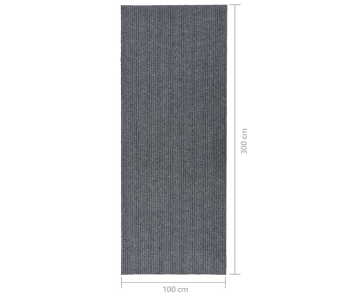 vidaXL paklāja celiņš, netīrumus aizturošs, 100x300 cm, pelēks