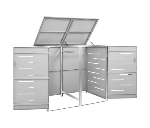 vidaXL 2-daļīga nojume atkritumu konteineram,138x77,5x112,5cm, tērauds