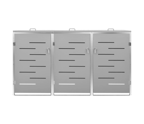 vidaXL 3-daļīga nojume atkritumu tvertnēm, 207x77,5x112,5 cm, tērauds