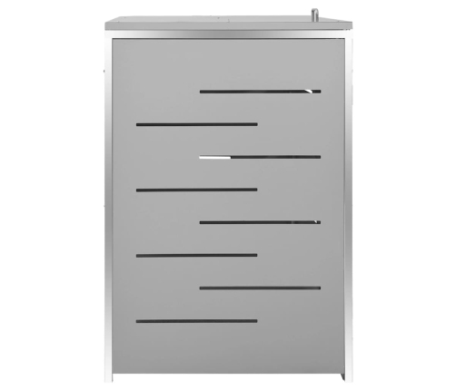 vidaXL 3-daļīga nojume atkritumu tvertnēm, 207x77,5x112,5 cm, tērauds