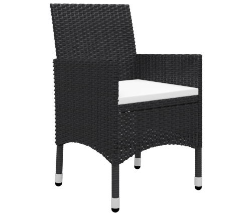 vidaXL 11-daļīgs dārza mēbeļu komplekts, melns