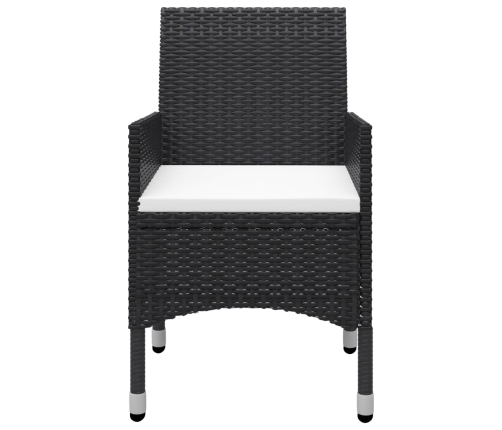 vidaXL 11-daļīgs dārza mēbeļu komplekts, melns