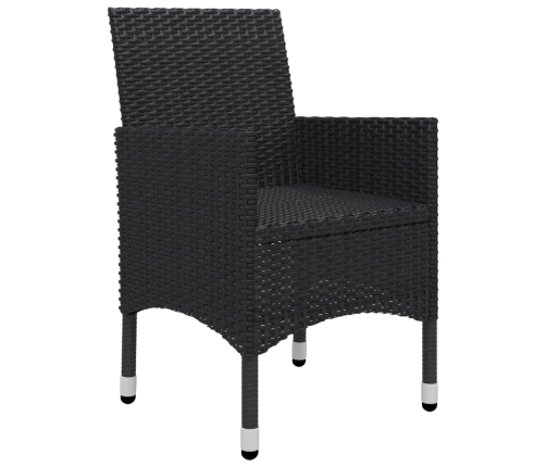 vidaXL 11-daļīgs dārza mēbeļu komplekts, melns