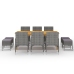 vidaXL 11-daļīgs dārza mēbeļu komplekts, pelēks