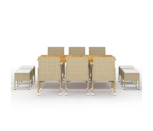 11-Daļīgs Dārza Mēbeļu Komplekts, Bēšs Vidaxl