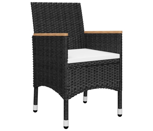 vidaXL 11-daļīgs dārza mēbeļu komplekts, melns