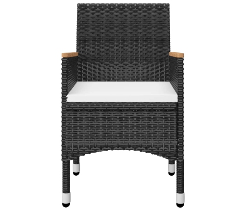 vidaXL 11-daļīgs dārza mēbeļu komplekts, melns