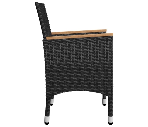 vidaXL 11-daļīgs dārza mēbeļu komplekts, melns