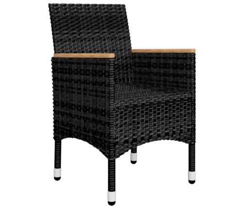 vidaXL 11-daļīgs dārza mēbeļu komplekts, melns