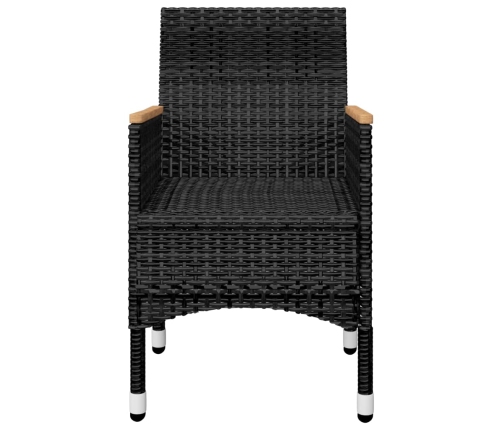 vidaXL 11-daļīgs dārza mēbeļu komplekts, melns