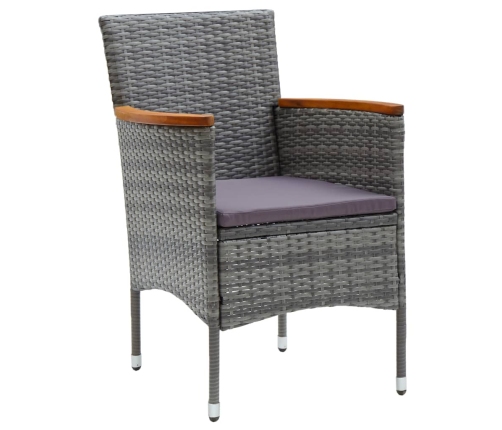 vidaXL 11-daļīgs dārza mēbeļu komplekts, pelēks