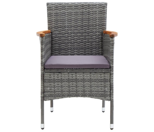 vidaXL 11-daļīgs dārza mēbeļu komplekts, pelēks