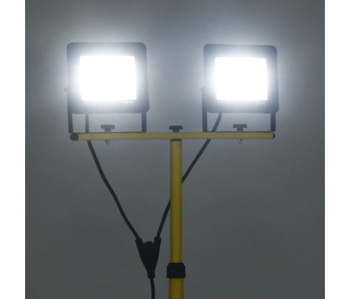 Led Prožektors Ar Statīvu, 2X100 W, Vēsi Balta Gaisma Vidaxl