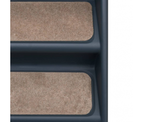 vidaXL 4 pakāpienu suņu kāpnes, saliekamas, tumši pelēkas