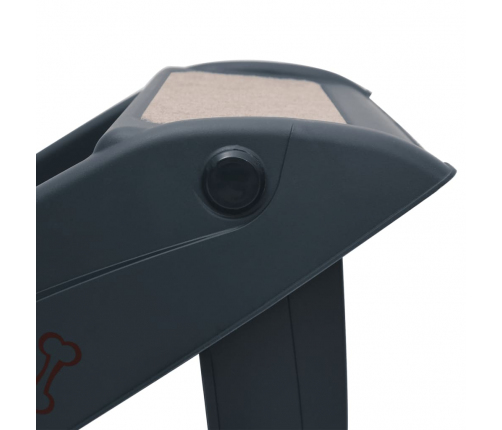 vidaXL 4 pakāpienu suņu kāpnes, saliekamas, tumši pelēkas