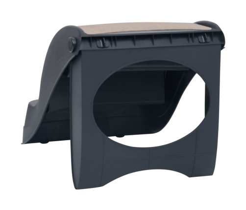 vidaXL 3 pakāpienu suņu kāpnes, saliekamas, tumši pelēkas