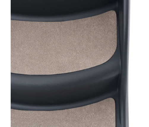 vidaXL 3 pakāpienu suņu kāpnes, saliekamas, tumši pelēkas