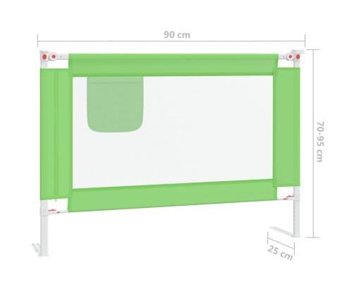 Bērnu Gultas Aizsargbarjera, Zaļa, 90X25 Cm, Audums Vidaxl