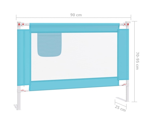 vidaXL bērnu gultas aizsargbarjera, zila, 90x25 cm, audums