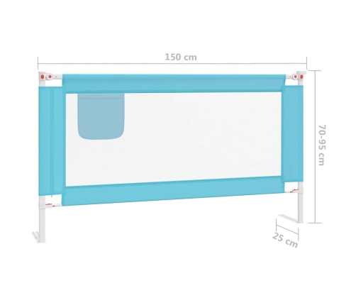 vidaXL bērnu gultas aizsargbarjera, zila, 150x25 cm, audums