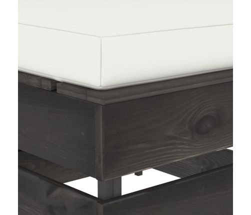 vidaXL vidējais moduļu dīvāns ar spilveniem, pelēks, impregnēts koks