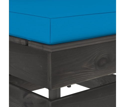 vidaXL vidējais moduļu dīvāns ar spilveniem, pelēks, impregnēts koks