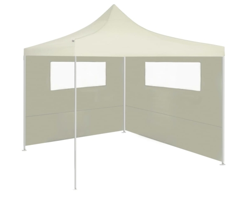 vidaXL dārza nojumes siena ar logiem, 6x2 m, krēmkrāsas