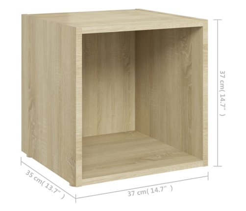 vidaXL TV plaukti, 2 gab., ozolkoka, 37x35x37 cm, inženierijas koks