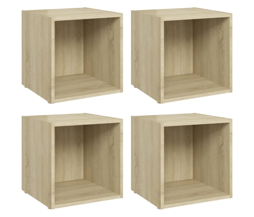vidaXL TV plaukti, 4 gab., ozolkoka, 37x35x37 cm, inženierijas koks