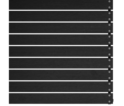 vidaXL vidējais dārza dīvāns, melns, priedes masīvkoks