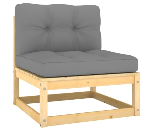 vidaXL vidējie dārza dīvāni ar matračiem, 2 gab., priedes masīvkoks