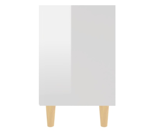 vidaXL naktsskapīši, 2 gab., koka kājas, spīdīgi balti, 40x30x50 cm