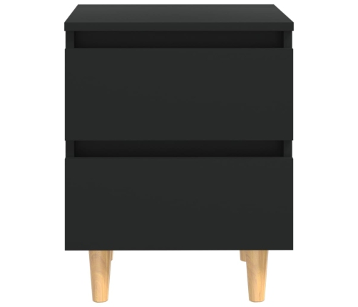 vidaXL naktsskapīši, 2 gab., priedes koka kājas, melni, 40x35x50 cm