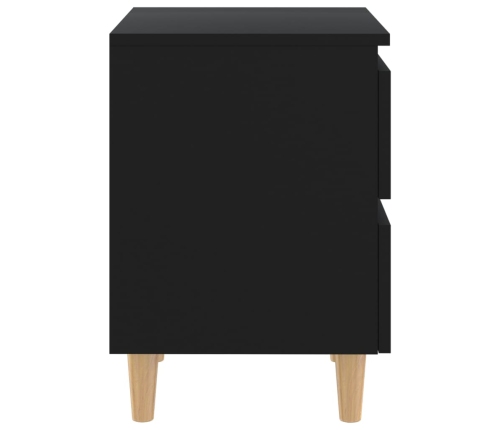 vidaXL naktsskapīši, 2 gab., priedes koka kājas, melni, 40x35x50 cm