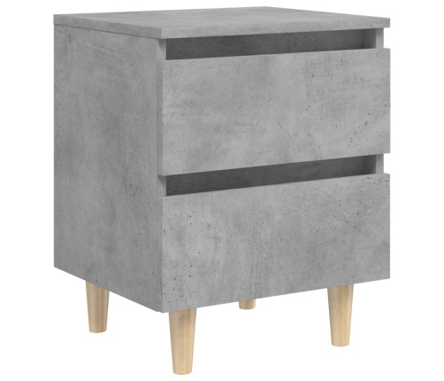 vidaXL naktsskapītis, priedes koka kājas, betona pelēks, 40x35x50 cm