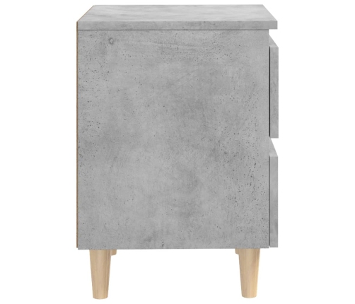 vidaXL naktsskapītis, priedes koka kājas, betona pelēks, 40x35x50 cm